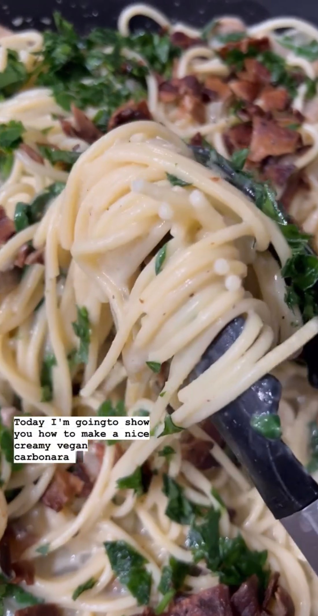 Creamy Vegan Carbonara with Shroomacon